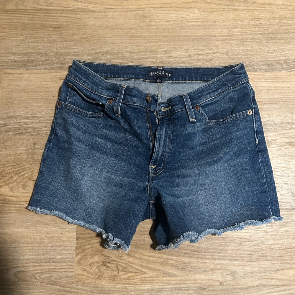 J. Crew Factory Blue Jean Shorts Classic Cut-Off Style